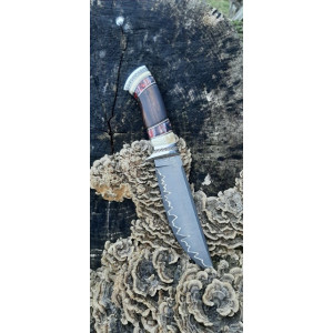 РАМЗЕС авторський ніж ручної роботи майстра Leo Knife, сталь к390 в ламінаті з нержавіючого дамаску, 63 HRC. Photo 3